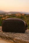 Dallas Upcycled Leather Toiletry Bag - Walnut
