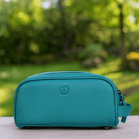 Amethyst Glow Leather Toiletry Bag - Teal