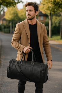 Cordoba Leather Barrel Bag - Raven Black