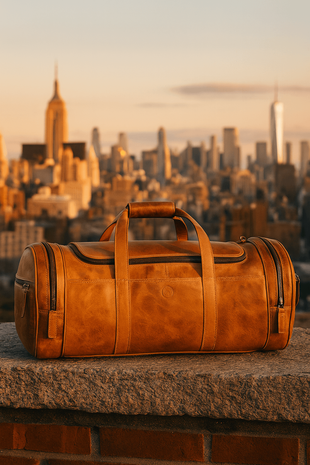 Cordoba Leather Barrel Bag - Tangerine