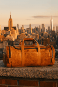 Cordoba Leather Barrel Bag - Tangerine