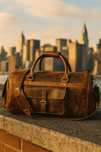 Pamplona Leather Duffle bag - Caramel Brown
