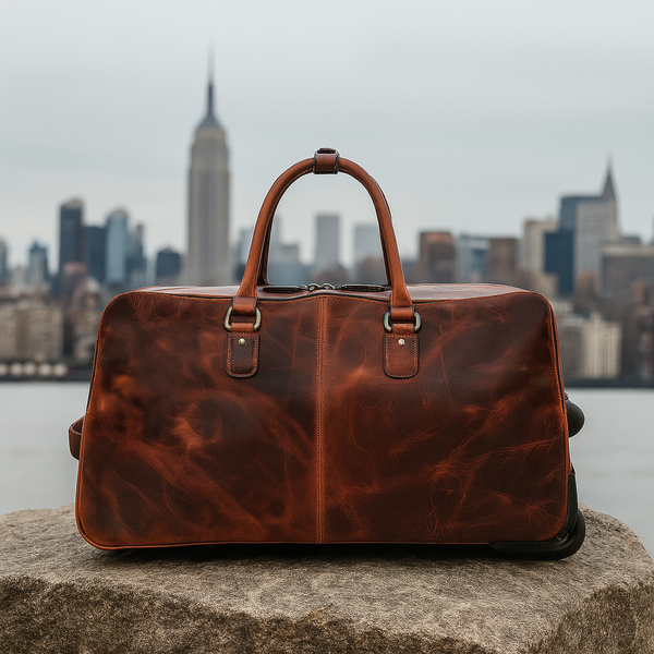 TerraCraft Leather Trolley Bag - Multicolor