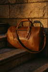 Austin Leather Overnight Bag - Cerulian