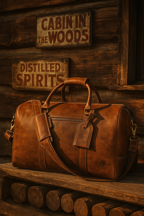 Taranto Leather Weekender Bag- Tawny Brown