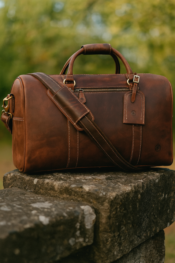 Taranto Leather Weekender Bag - Tan