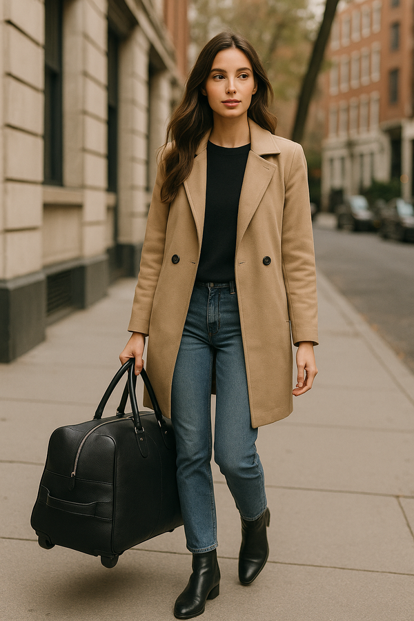 TerraCraft Leather Trolley Bag - Multicolor
