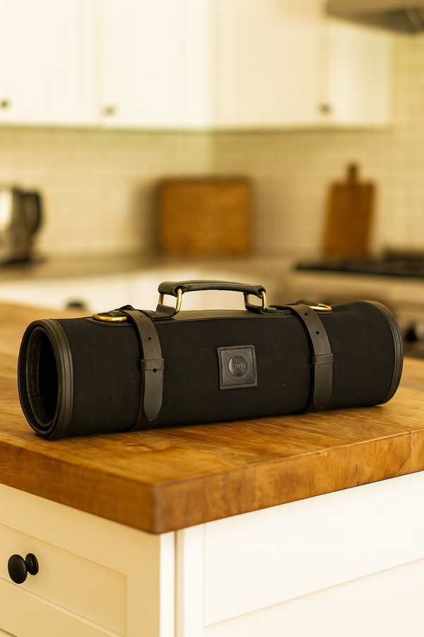 Malaga Canvas Knife Roll - Black