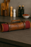 Marchena Canvas Knife Roll - Raspberry