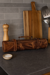 Vicenza Leather Knife Roll - Tawny Brown