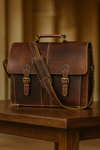 Phoenix Leather Briefcase - Walnut Brown