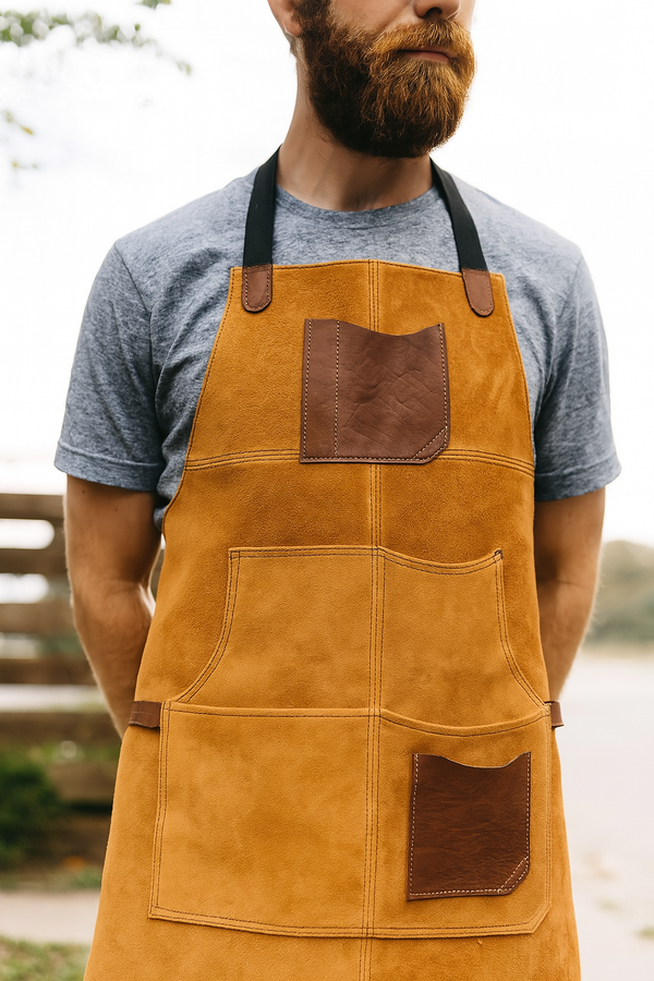 Arucas Suede Apron - Caramel Brown