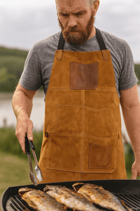 Florence  Suede Apron - Light Brown