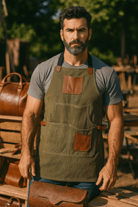 Turin Waxed Canvas Apron - Pickle Green