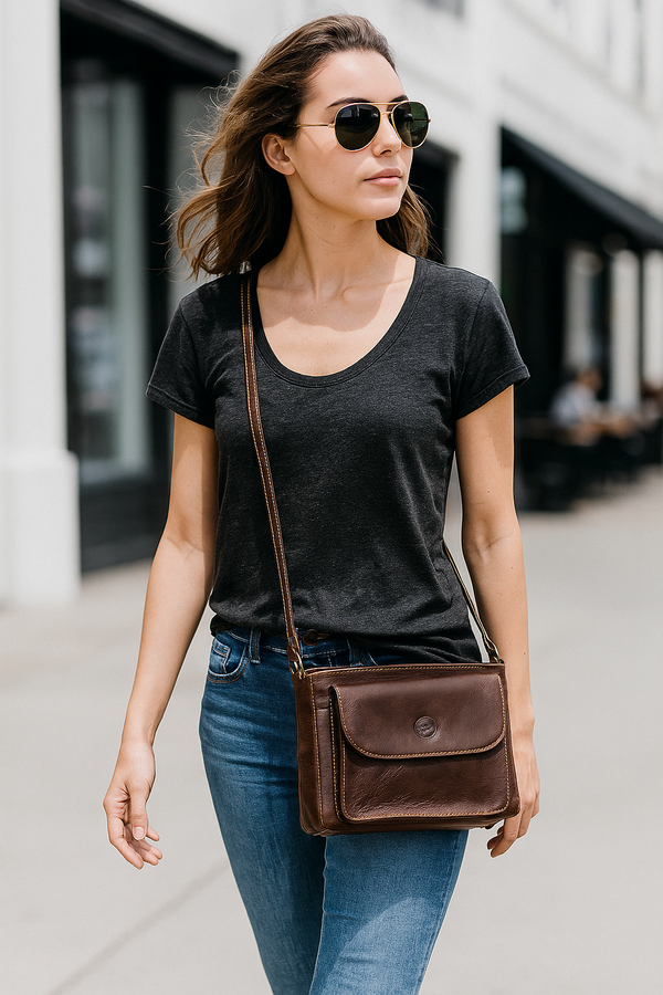 Polaris Leather Ladies Bag - Brown