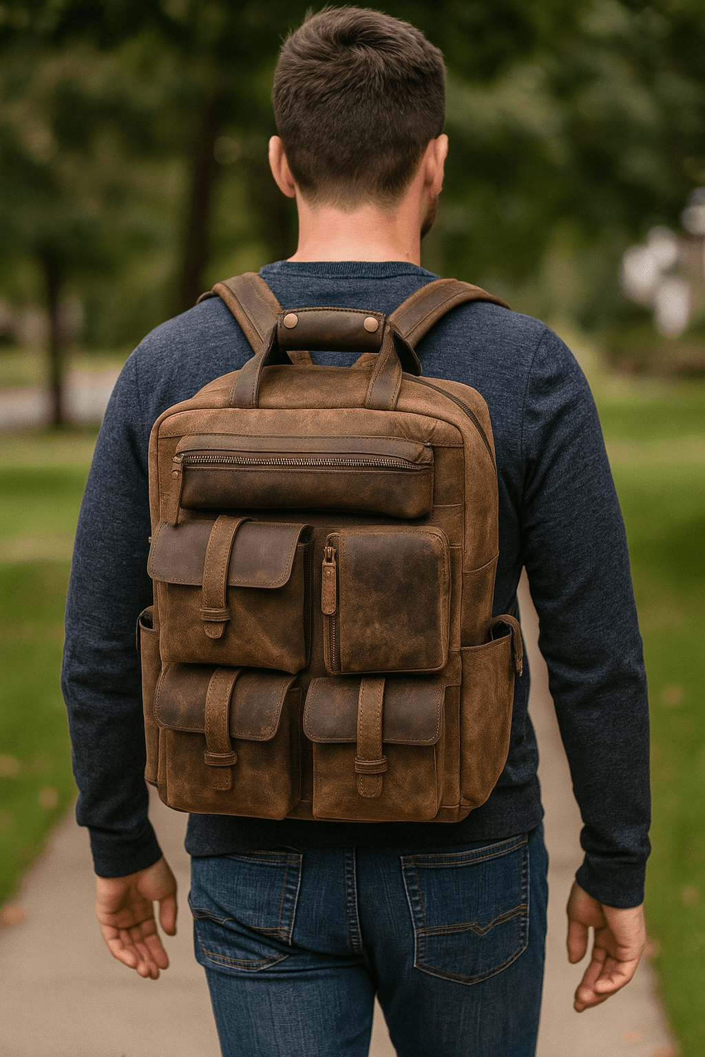 Alexander Leather Backpack - Cedar