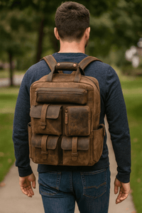 Alexander Leather Backpack - Cedar