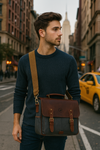Prato Canvas Messenger Bag - Charcoal Grey