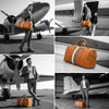 Tan Leather Duffle Bag with Stripe Detail