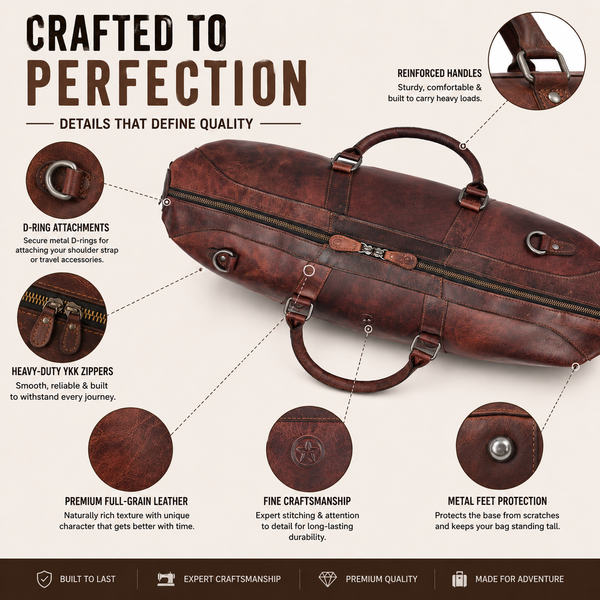 Vintage Leather Duffle Bag – LH-TB-161 - Brown