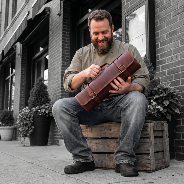 Vintage Leather Knife Roll Bag – Chef Knife Storage & Travel Case