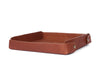 LuxeSnap Leather Square Tray- Tan