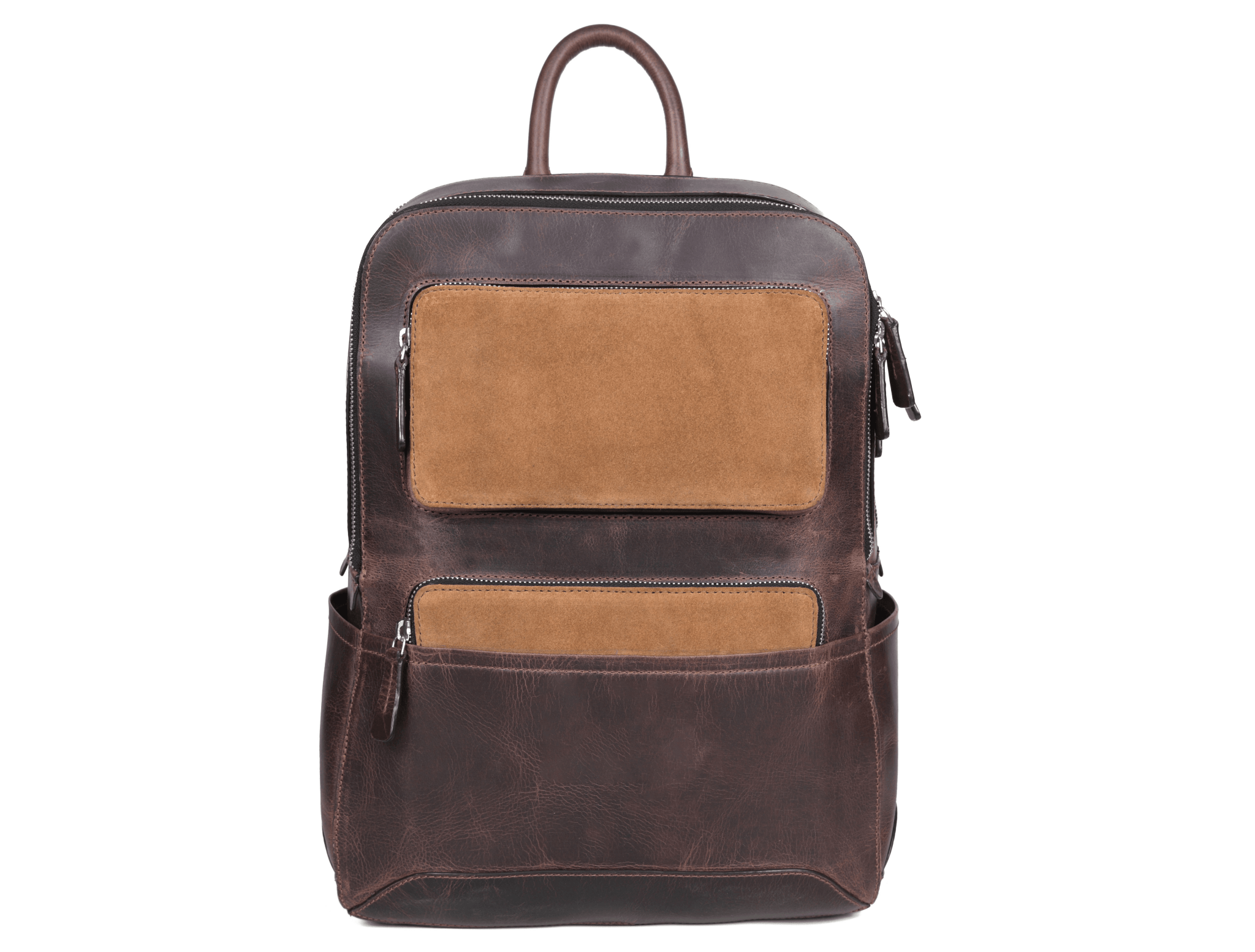 brown leather suede backpack Walnut