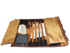 Aaron Leather Goods Canvas & Leather Knife Roll + Travel Backpack Combo