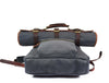 Aaron Leather Goods Canvas & Leather Knife Roll + Travel Backpack Combo