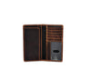 Leather Long Wallet for men with US Flag Embroided - Aaron Leather Goods 