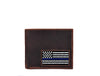 Leather Wallet For men with Flag Ebroided - Aaron Leather Goods 