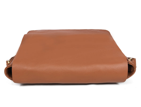 Aaron Leather Goods | Premium Full Grain Leather Messenger Bag – Tan