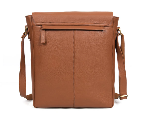 Aaron Leather Goods | Premium Full Grain Leather Messenger Bag – Tan
