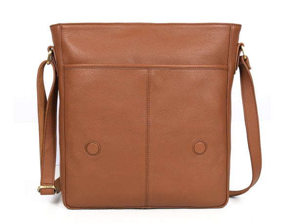 Aaron Leather Goods | Premium Full Grain Leather Messenger Bag – Tan