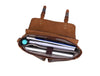 Vintage Leather Messenger Bag for Men – Rustic Full-Grain Leather Satchel Briefcase for Laptop, Work, and Travel - Aaron Leather Goods 