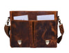 Vintage Leather Messenger Bag for Men – Rustic Full-Grain Leather Satchel Briefcase for Laptop, Work, and Travel - Aaron Leather Goods 