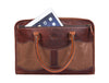 Aaron Leather Goods Premium Leather and Canvas Office Bag