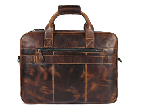 Aaron Leather Goods Quilted Leather Portfolio & Toiletry Bag Combo – Vintage Elegance Meets Everyday Utility