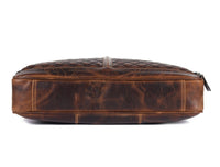 Aaron Leather Goods Quilted Leather Portfolio & Toiletry Bag Combo – Vintage Elegance Meets Everyday Utility