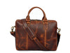 Aaron Leather Goods Full-Grain Leather Office Bag – Sleek Black Laptop Briefcase for Men