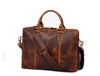 Aaron Leather Goods Full-Grain Leather Office Bag – Sleek Black Laptop Briefcase for Men