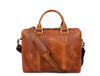 Aaron Leather Goods Full-Grain Leather Office Bag – Sleek Black Laptop Briefcase for Men