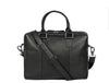 Aaron Leather Goods Full-Grain Leather Office Bag – Sleek Black Laptop Briefcase for Men