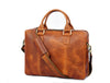 Aaron Leather Goods Full-Grain Leather Office Bag – Sleek Black Laptop Briefcase for Men