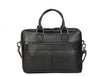 Aaron Leather Goods Full-Grain Leather Office Bag – Sleek Black Laptop Briefcase for Men