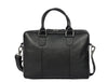 Aaron Leather Goods Full-Grain Leather Office Bag – Sleek Black Laptop Briefcase for Men