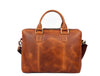 Aaron Leather Goods Full-Grain Leather Office Bag – Sleek Black Laptop Briefcase for Men