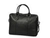 Aaron Leather Goods Full-Grain Leather Office Bag – Sleek Black Laptop Briefcase for Men