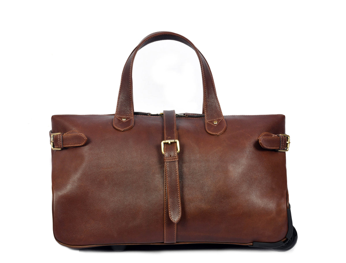 Leather Trolley Bag - Brown