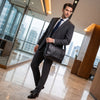 Savona Leather Messenger Bag - Raven Black
